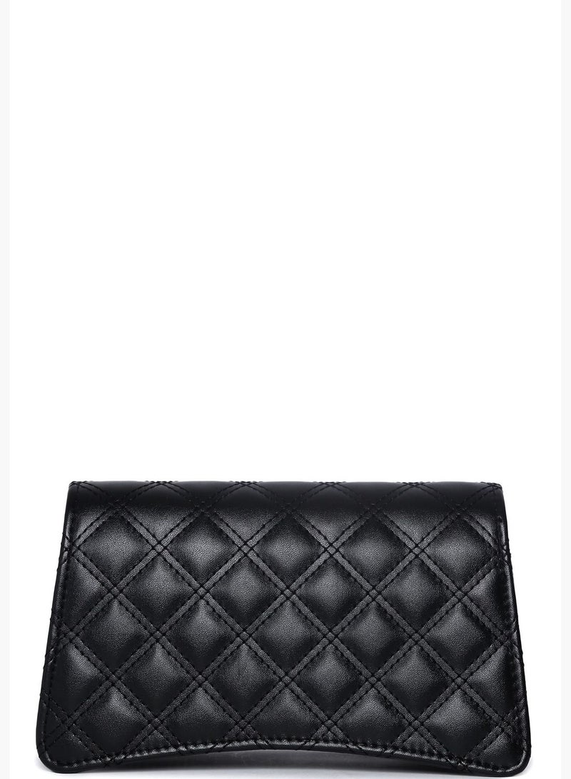 Quilted Clutch Bag with Magnet Lock