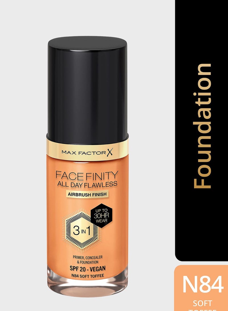 Max Factor Facefinity All Day Flawless Foundation - N84 Soft Toffee, 30ml