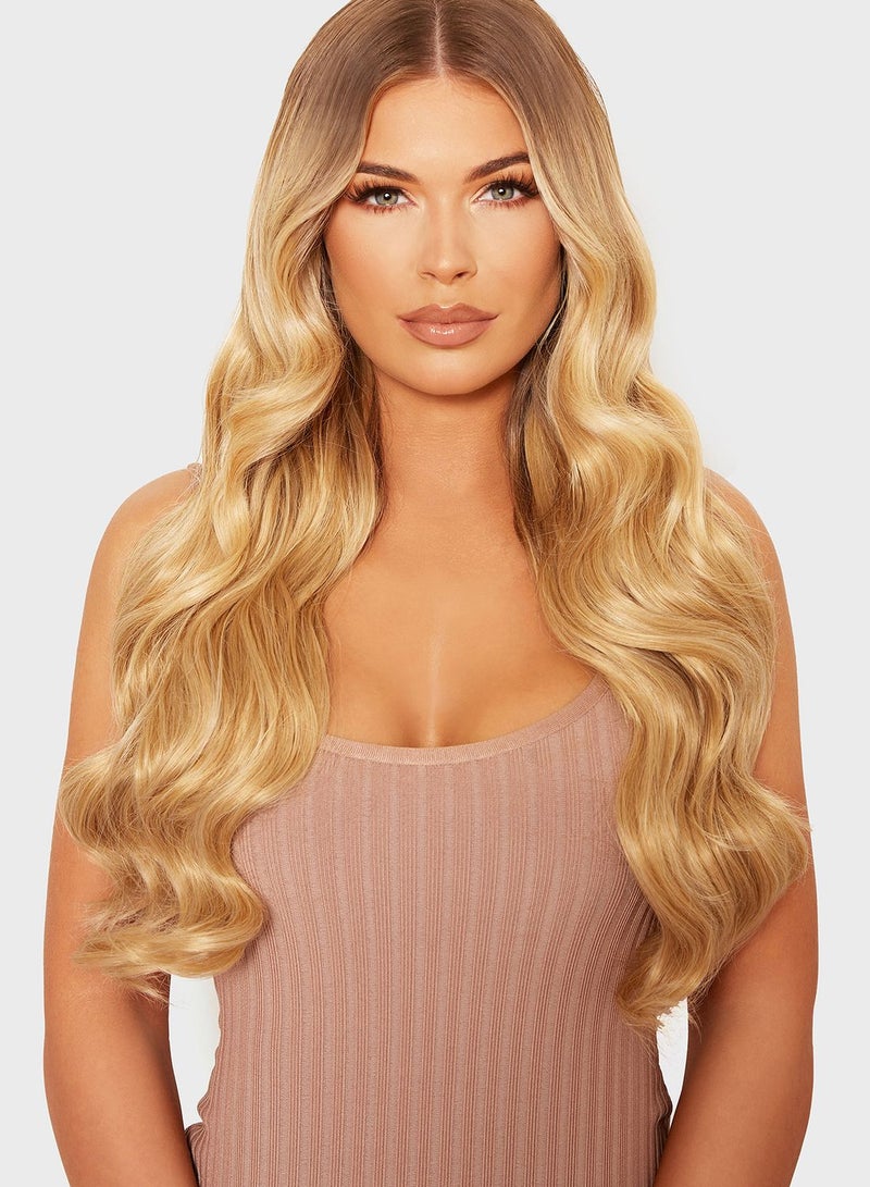 Natural Wavy 22 Inch 5 Piece Clip In Extensions - Light Blonde