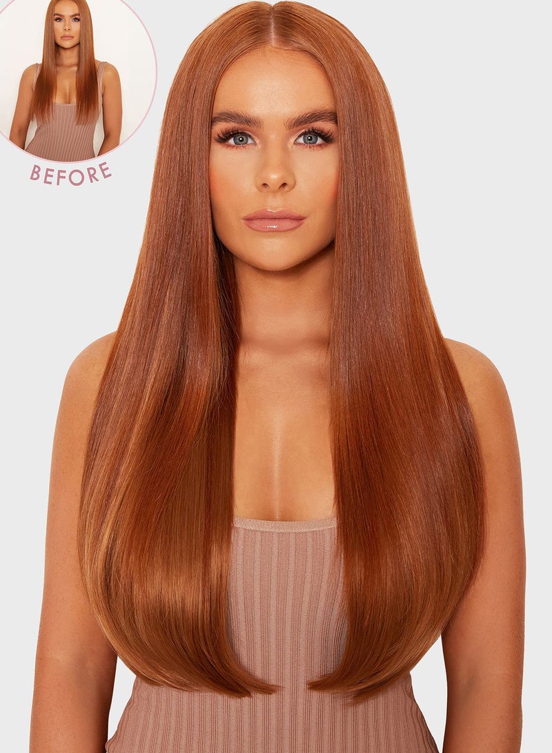 Super Thick 26/30 5 Piece Straight Clip In Hair Extensions - Mixed Auburn