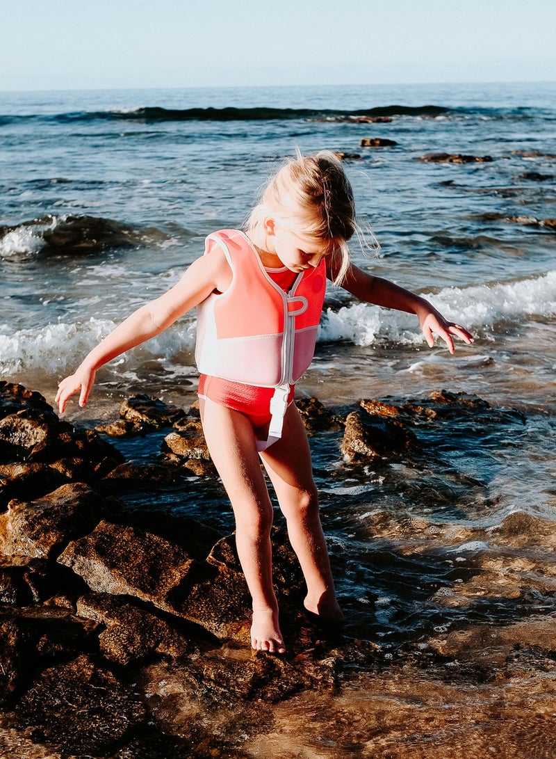 Melody The Mermaid Swim Vest 2-3 Neon Strawberry