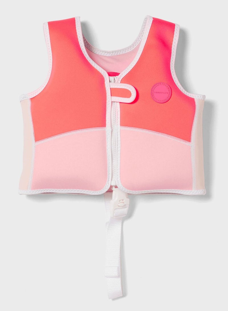 Melody The Mermaid Swim Vest 2-3 Neon Strawberry