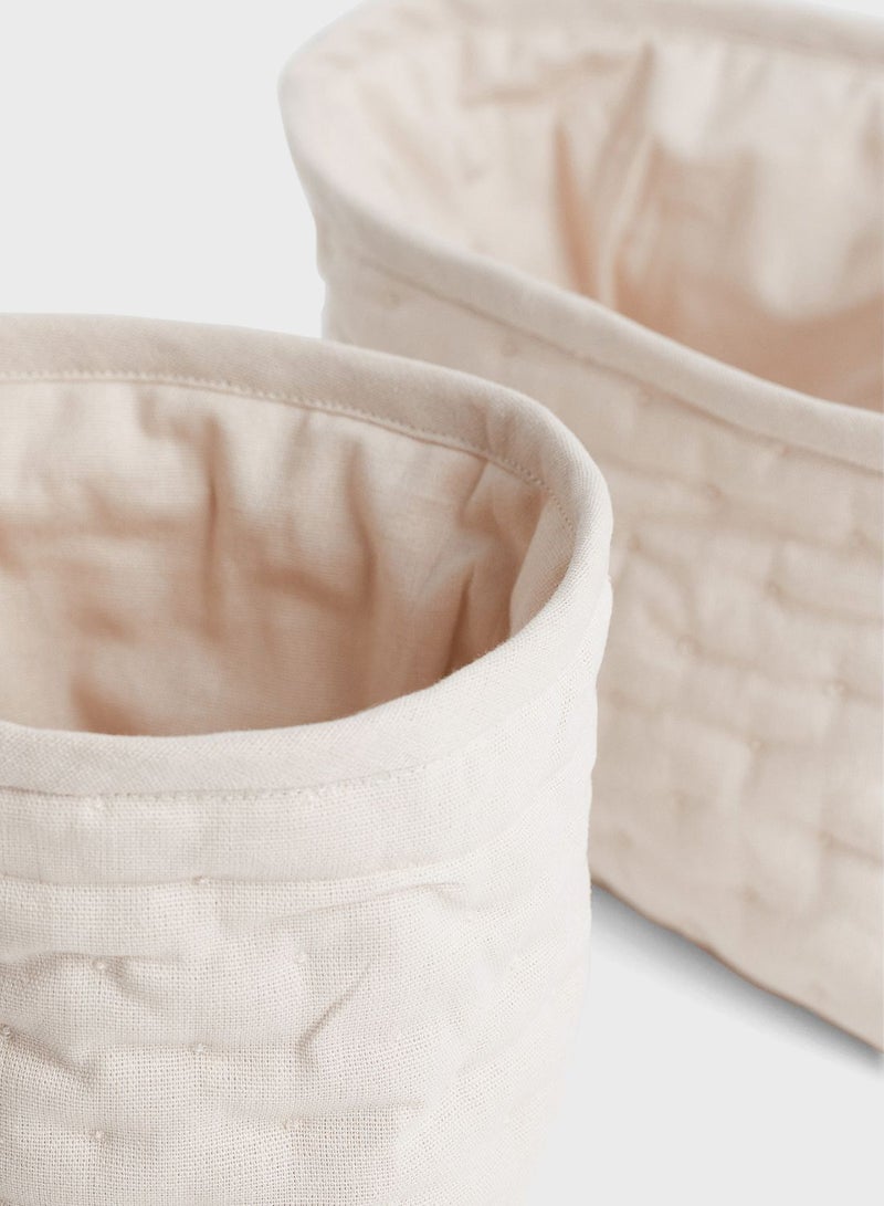2-Pack Quilted Storage Baskets