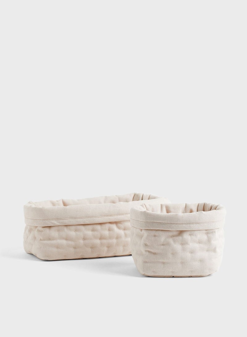 2-Pack Quilted Storage Baskets