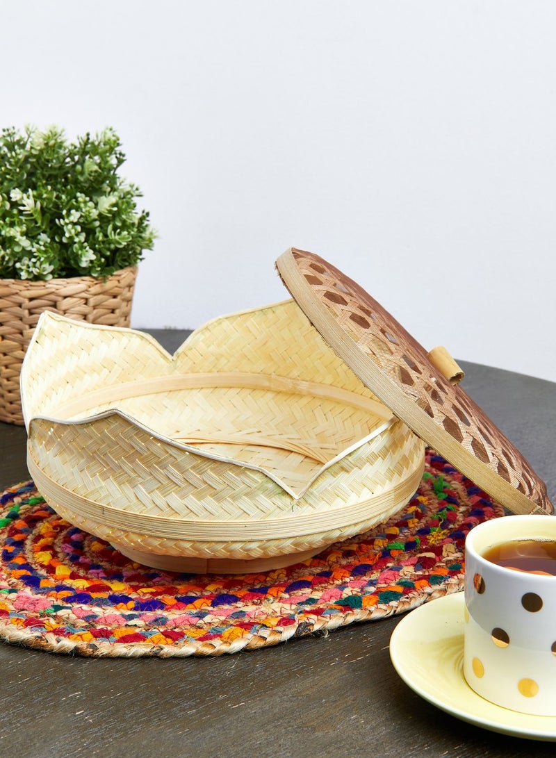 Large Yellow Flower Storage Basket