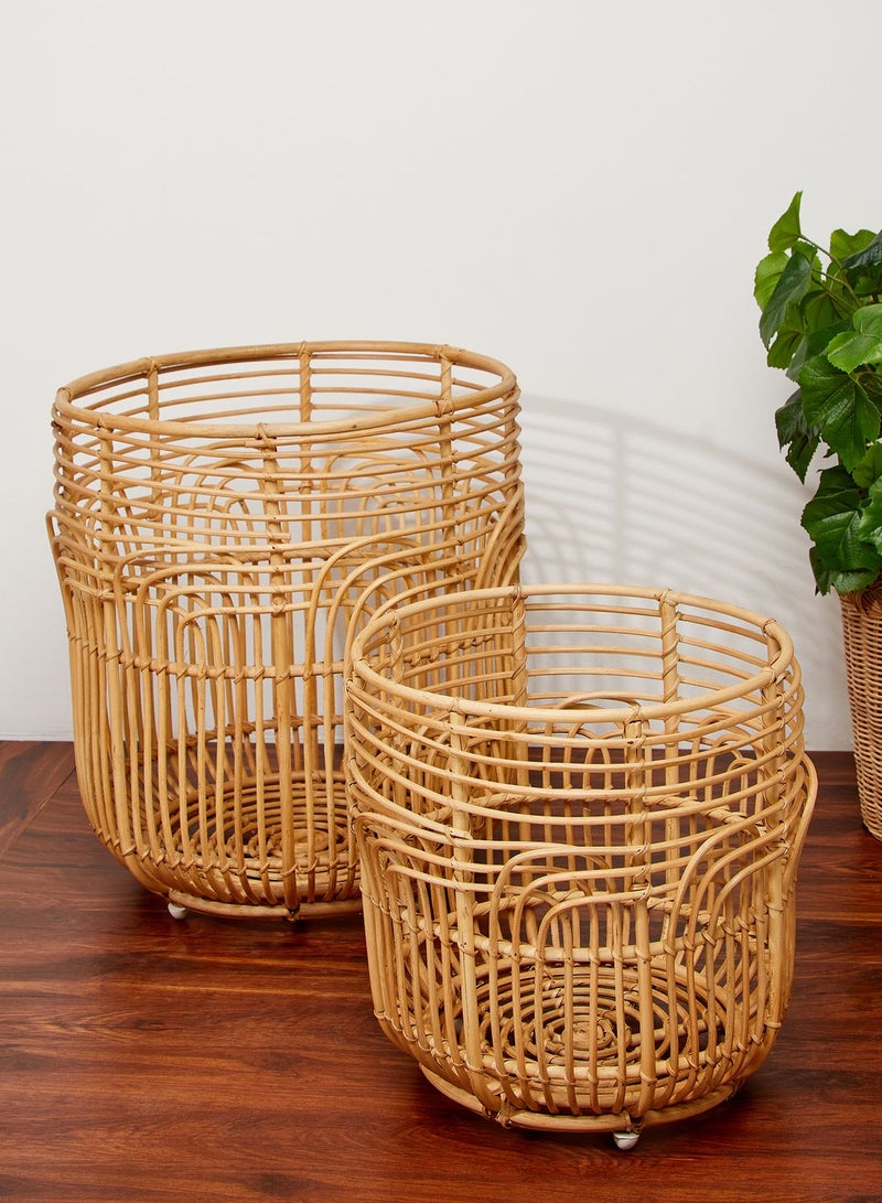 Set Of Two Rattan Baskets