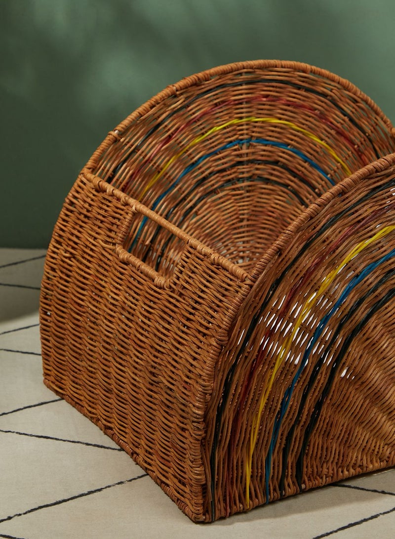 Rainbow Rattan Laundry Basket With Handle