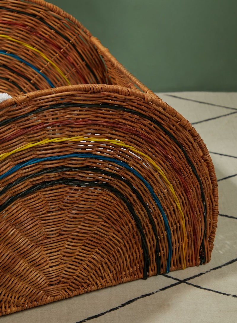 Rainbow Rattan Laundry Basket With Handle