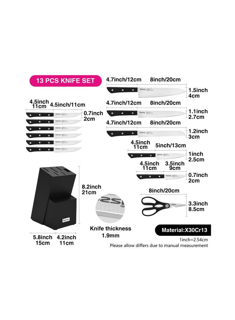 13-Piece Knife Set Yasumoto with Wooden Block