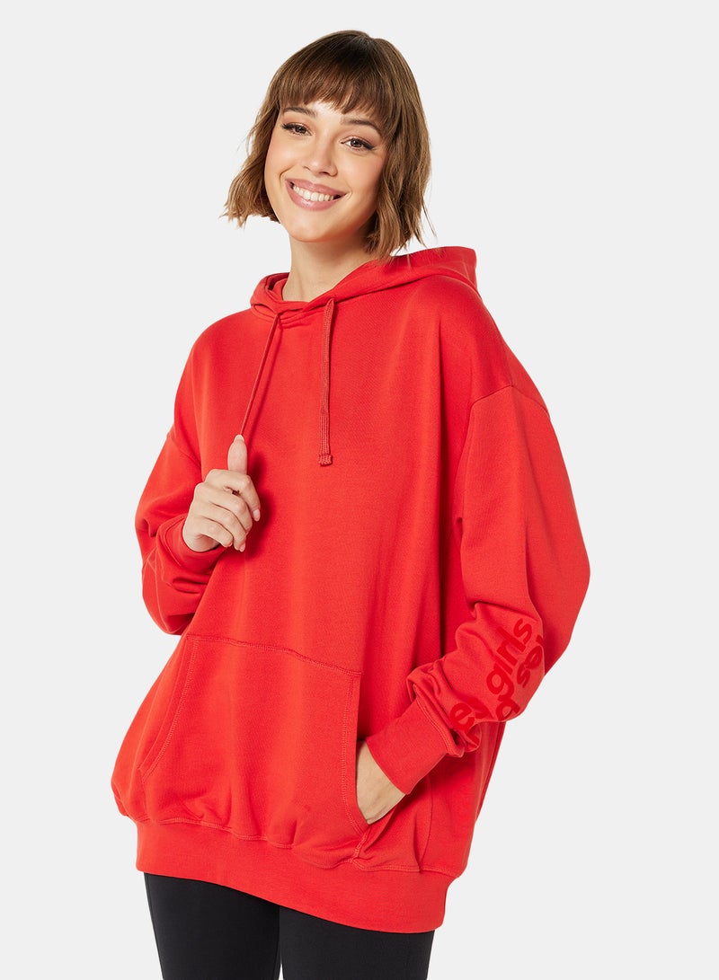 Basic Oversized Hoodie Red