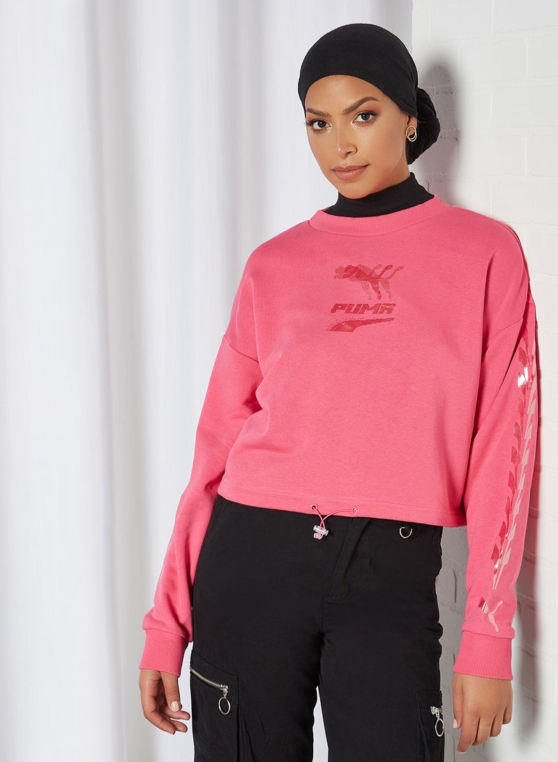 Evide Crew Neck Sweatshirt Glowing Pink