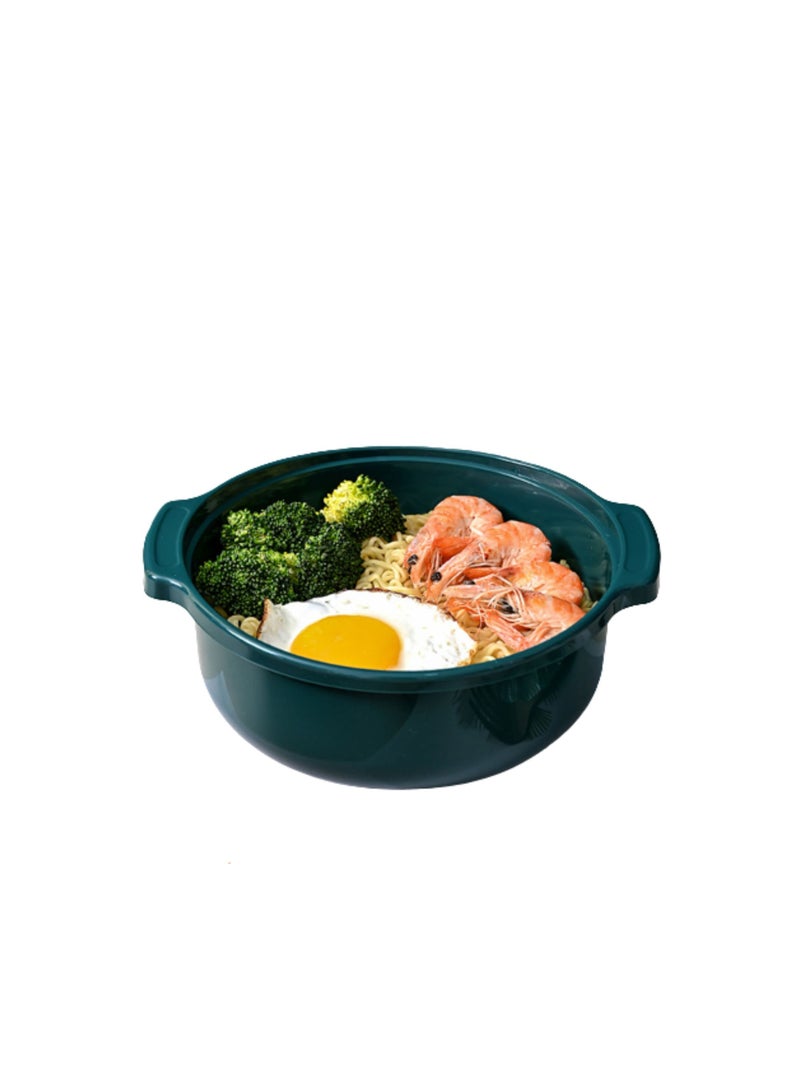 Plastic Noodle Bowl with Lid, Japanese Ramen Bowls, Heat Resistant Instant Serving Bowl Portable Salad Pasta Bowl for Office College Dorm - Small