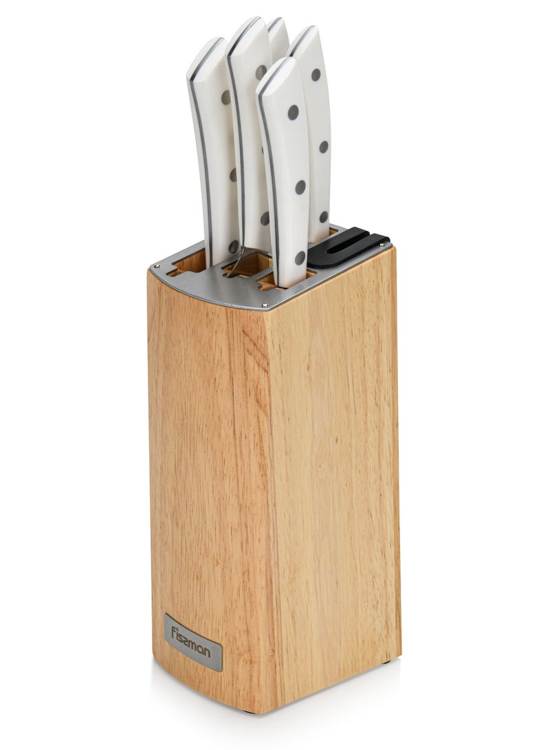 6-Piece Knife Set ULM Series with Wooden Block with Built-In Sharpener