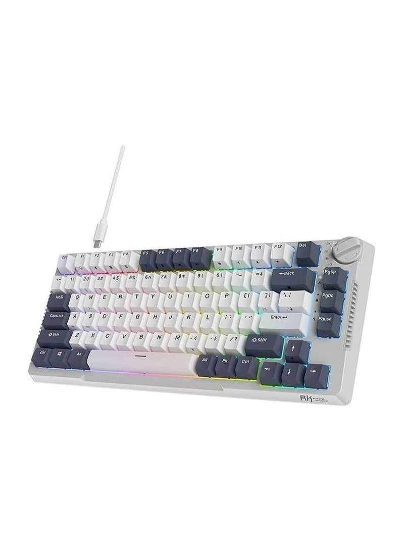 RKH81 Tri-Mode 80% Gasket Structure Wireless Mechanical Gaming Keyboard, Brown Switches Hot-Swappable RGB Knob Control