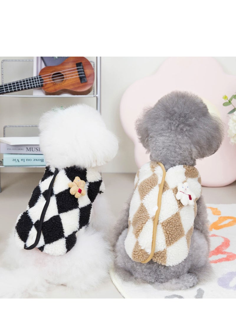 Cute Dog Coat For Winter,Super Soft Dog Winter Warm Coat, Pet Sweatshirt Jacket for Cold Wheather for Small Medium Dog Cat Clothes Apparel (Black,L )