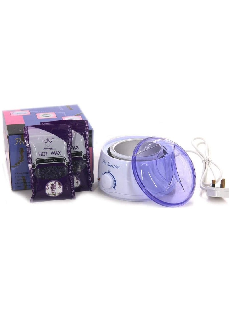 Heat and melt wax machine plus two bags of wax - purple