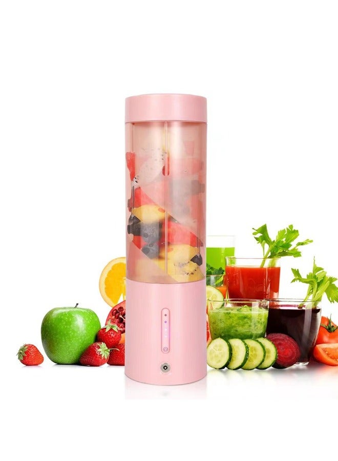Portable Blender, Owaylon Personal Size Blender for Shakes and Smoothies with 6 Ultra Sharp Blades, 16 Oz Mini Blender USB Rechargeable Magnetic for Travel/Picnic/Office/Gym(Pink)