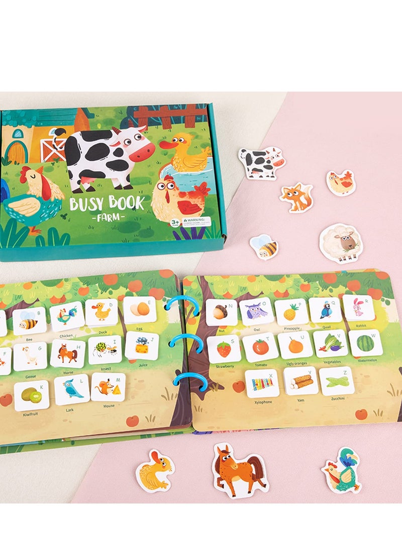 Quiet Book for Young Children, 2 Pieces of Baby Early Education Scene Layout Sticker Puzzle Toy Dinosaur Animal Interactive Cognitive Book Suitable for Children to Develop Learning Skills