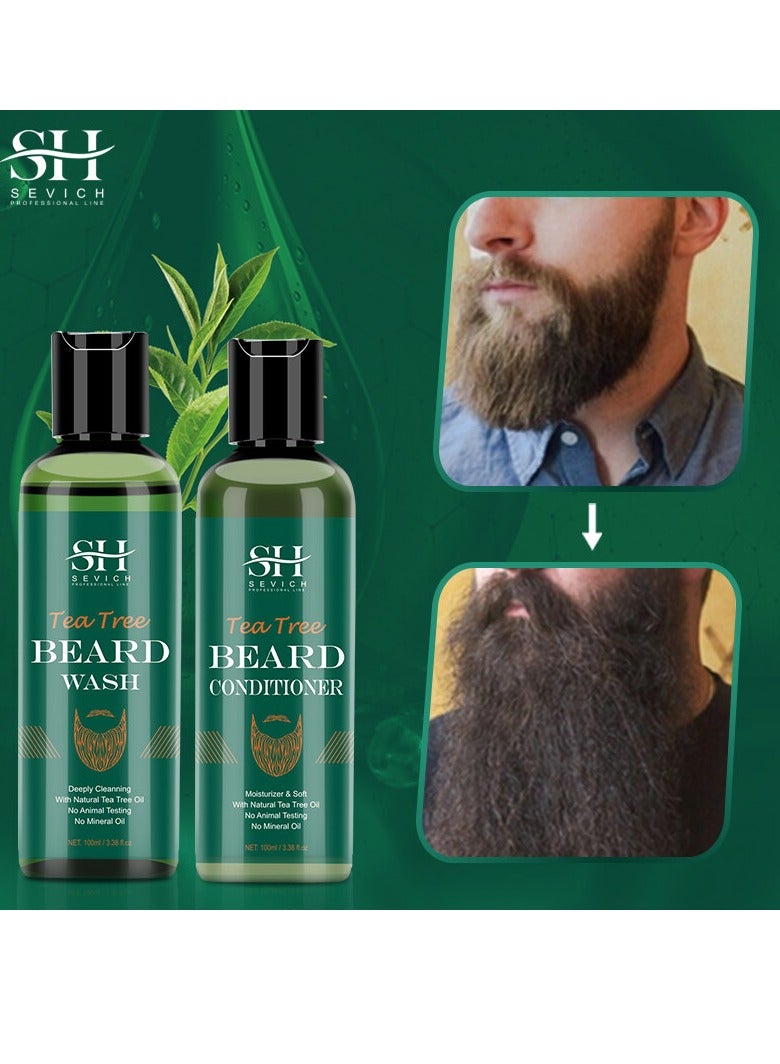 100ml Tea Tree Beard Conditioner Natural Tea Tree Oil for Beard Care Beard and Moustache Conditioner Oil for Thin Beard Repair Damaged Hair Nourishes Moisturize and Softens Beard