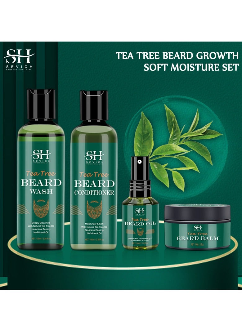 100ml Tea Tree Beard Conditioner Natural Tea Tree Oil for Beard Care Beard and Moustache Conditioner Oil for Thin Beard Repair Damaged Hair Nourishes Moisturize and Softens Beard