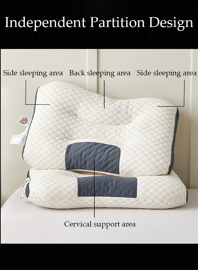 Super Comfort Ergonomic Pillow for Neck Head and Shoulder Pain Relief Contour Support Pillows for Bed Sleeping Orthopedic Cervical Spine Stretch Pillow for Side Back Stomach Sleeper