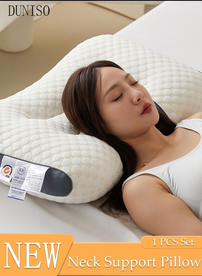 Super Comfort Ergonomic Pillow for Neck Head and Shoulder Pain Relief Contour Support Pillows for Bed Sleeping Orthopedic Cervical Spine Stretch Pillow for Side Back Stomach Sleeper