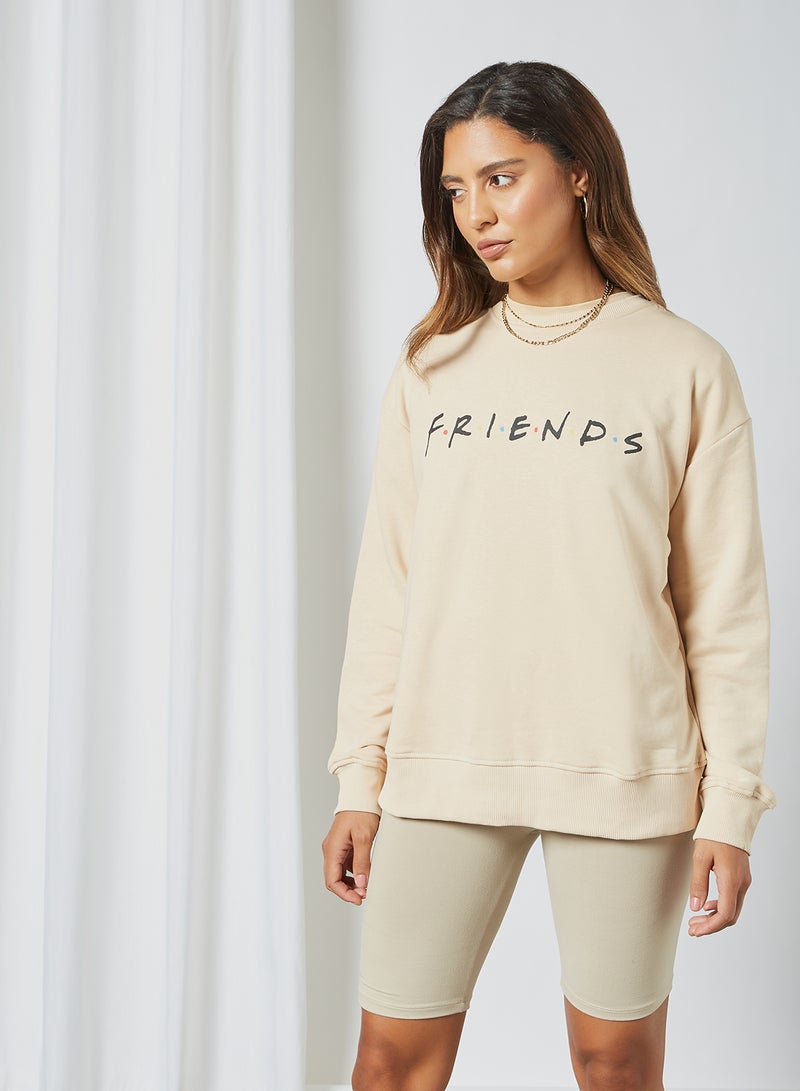 FRIENDS Oversized Sweatshirt Beige