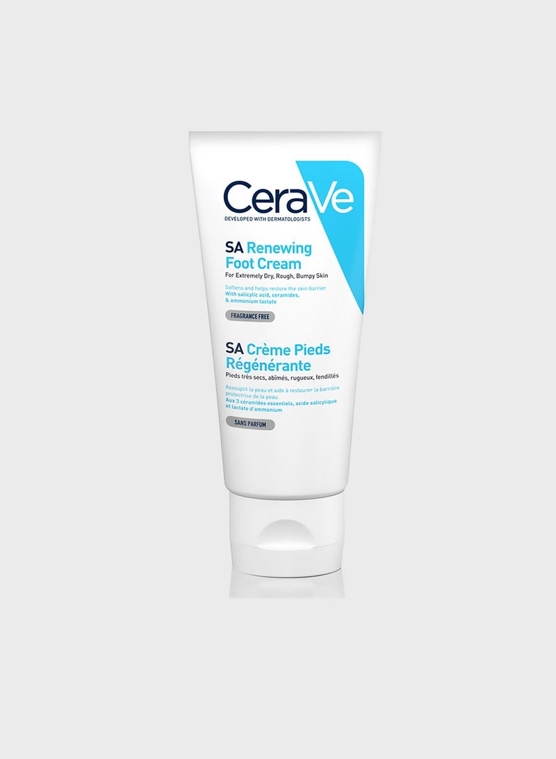 Cerave SA Renewing Foot Cream for Dry, Rough, and Cracked feet with Hyaluronic Acid 88Ml