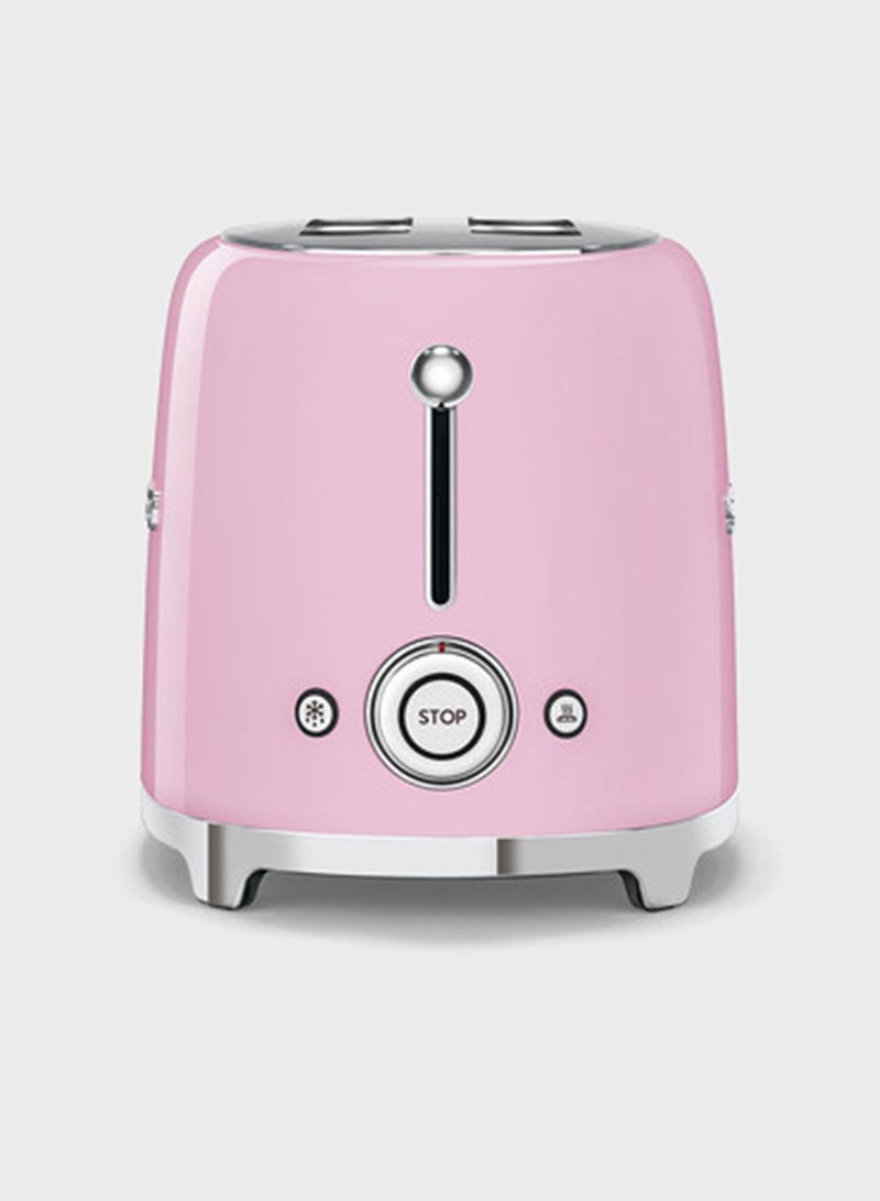 Pink 50'S Retro Style 2 Slice Toaster