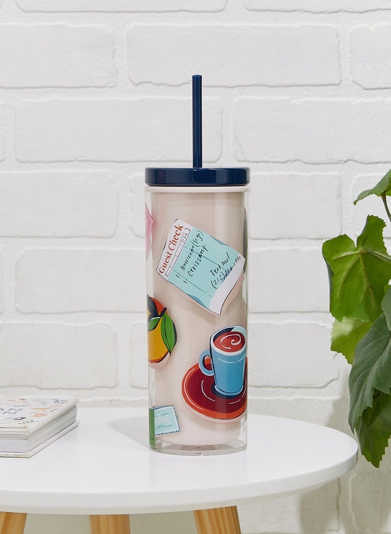Acrylic Tumbler With Straw, Rise And Shine