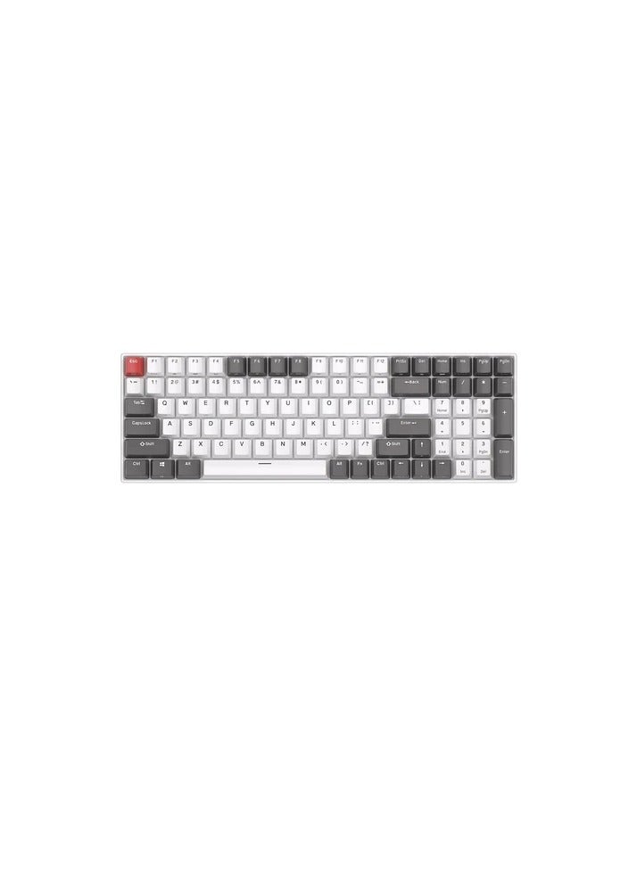 Royal Kludge RK100 Tri-Mode RGB 100 Keys Hot Swappable Mechanical Keyboard Grey/Red/White (Blue Switch)