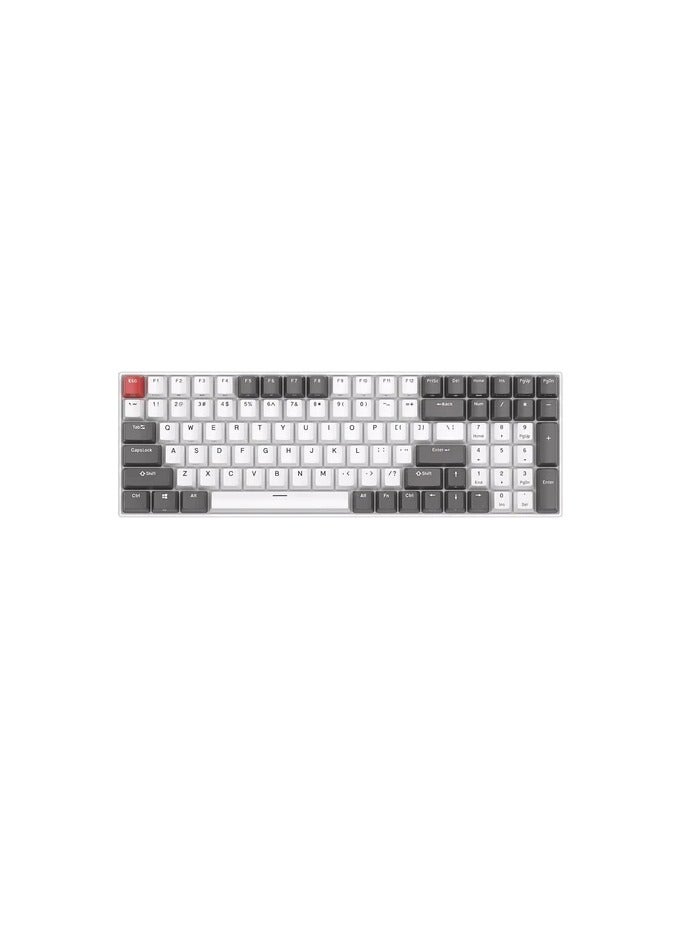 Royal Kludge RK100 Tri-Mode RGB 100 Keys Hot Swappable Mechanical Keyboard Grey/Red/White (Brown Switch)