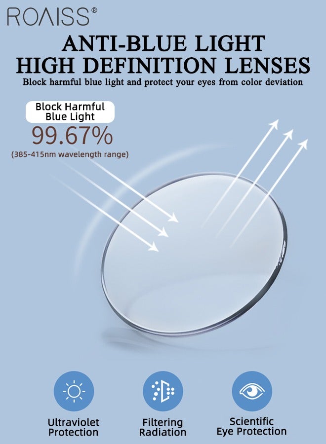 Women's Blue Light Blocking Glasses Anti UV and Glare Blue Light Filter Computer Glasses Cat Eye Color Changing Anti Eyestrain Headache Eyewear Black Gold 52mm