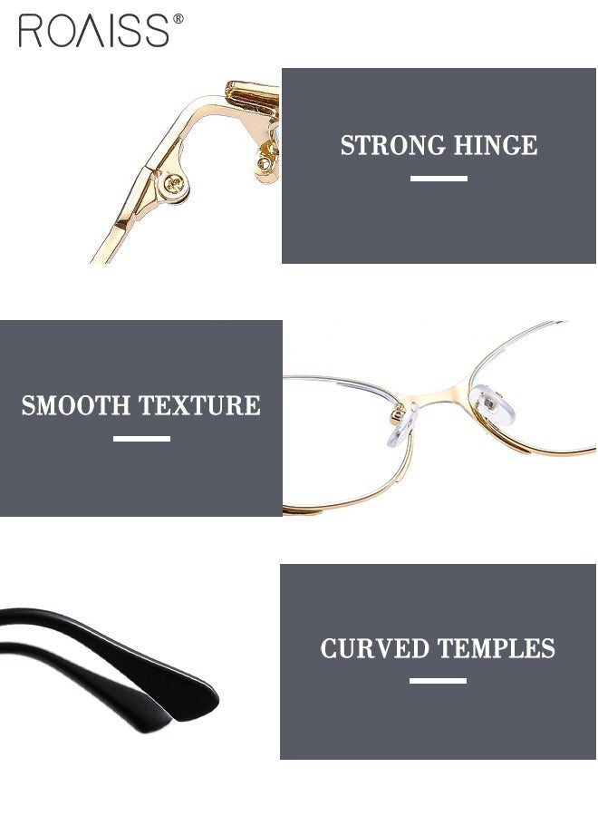 Women's Blue Light Blocking Glasses Anti UV and Glare Blue Light Filter Computer Glasses Cat Eye Color Changing Anti Eyestrain Headache Eyewear Black Gold 52mm