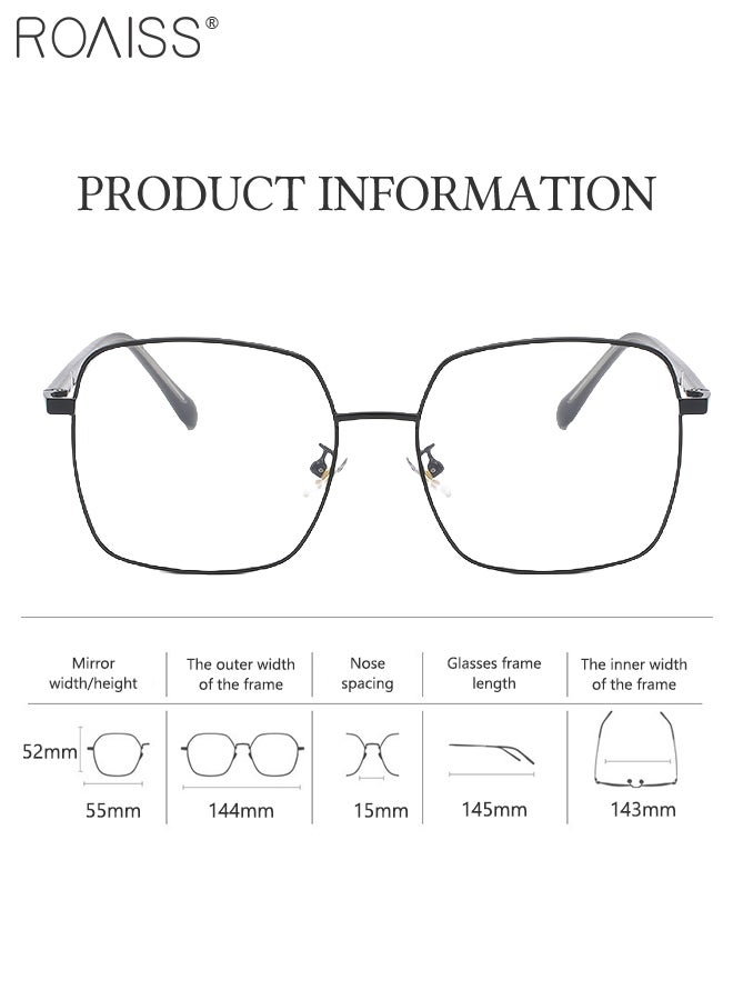 Blue Light Blocking Glasses Blue Light Filter Computer Reading Gaming TV Phones Square Eyeglasses Fashion Anti Eyestrain Headache Eyewear for Men Women Black 55mm