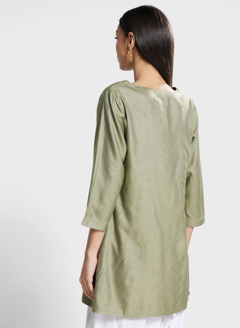 Silk V-Neck Tunic