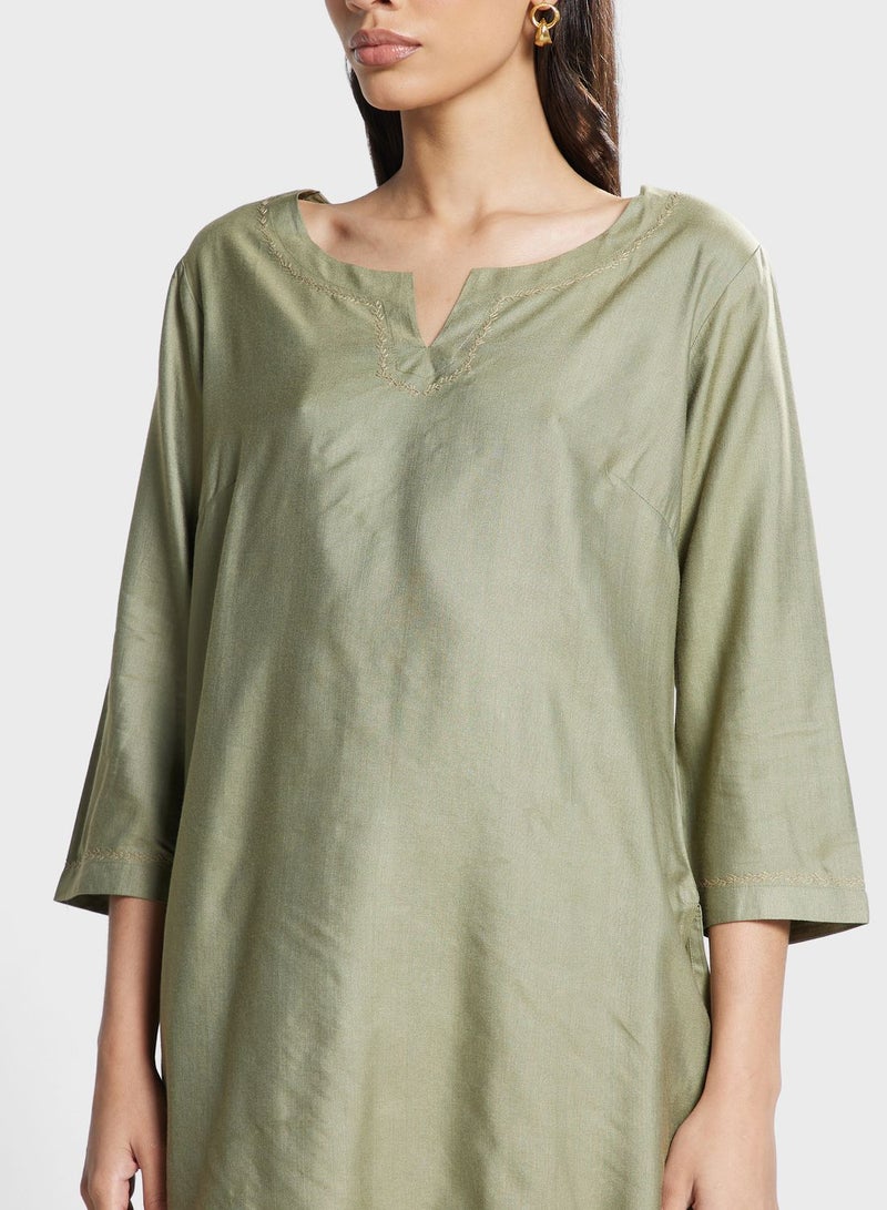 Silk V-Neck Tunic