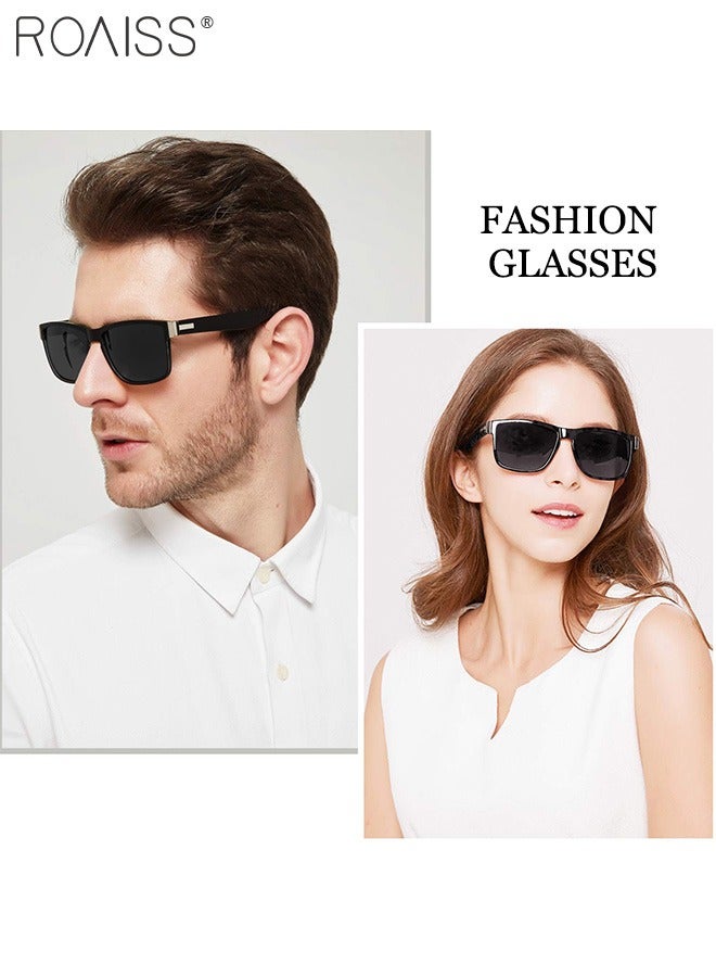 Men's Polarized Square Sunglasses, UV400 Protection Sun Glasses with PC Frame, Fashion Anti-Glare Sunglasses for Men Driving, Fishing, Traveling, 61mm