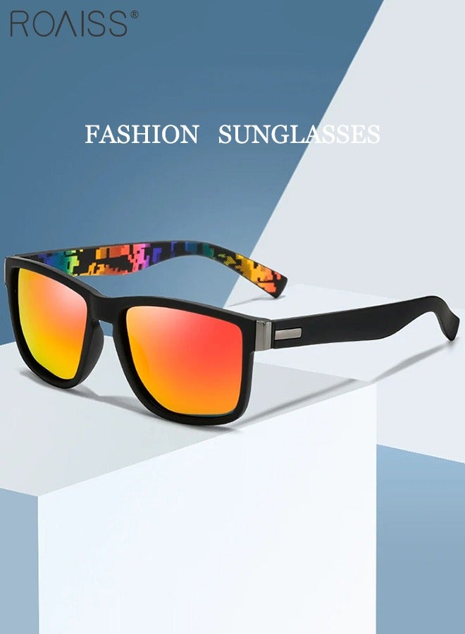 Men's Polarized Square Sunglasses, UV400 Protection Sun Glasses with PC Frame, Fashion Anti-Glare Sunglasses for Men Driving, Fishing, Traveling, 61mm