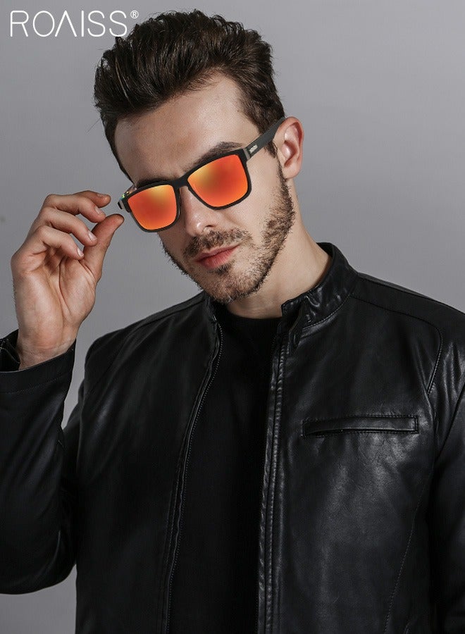Men's Polarized Square Sunglasses, UV400 Protection Sun Glasses with PC Frame, Fashion Anti-Glare Sunglasses for Men Driving, Fishing, Traveling, 61mm