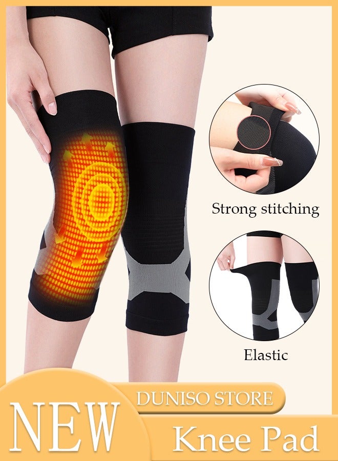 2PCS Knee Pad with Graphene Heating Material Compression Heating Knee Support Braces for Sports Injury Arthritis Knee Warmth Senile Cold Legs Knee Pain