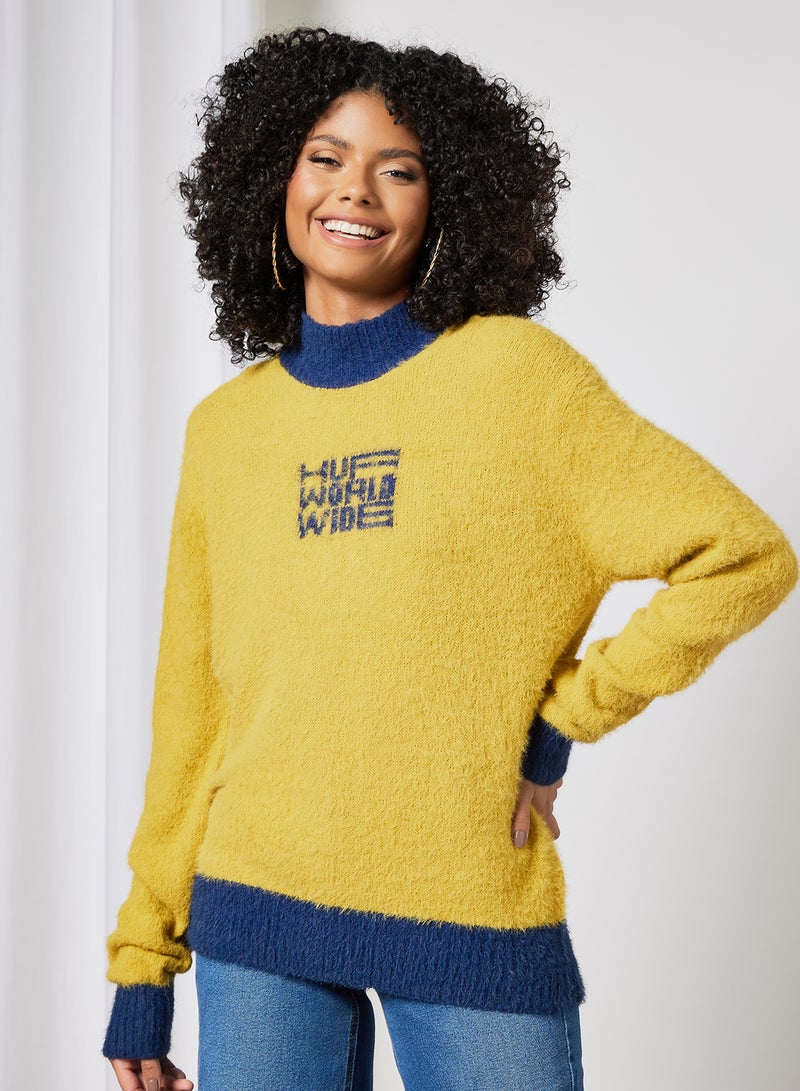 Disorder Jacquard Knit Sweater Yellow