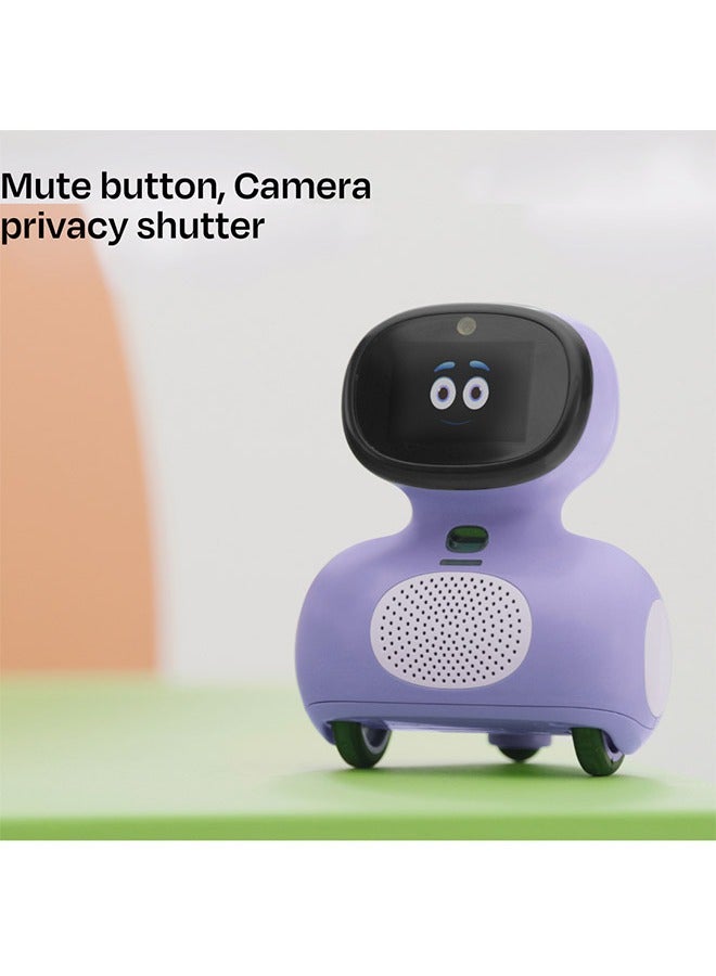 Mini With 30 Day Max: AI-Enhanced Intelligent Robot For Children Interactive Bot Equipped With Coding, A Wide Array Of Games Ideal Gift for Boys And Girls Of Ages 5-12 - Purple