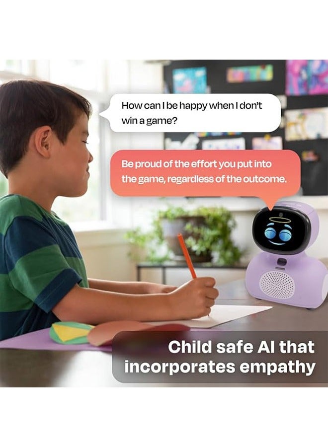 Mini With 30 Day Max: AI-Enhanced Intelligent Robot For Children Interactive Bot Equipped With Coding, A Wide Array Of Games Ideal Gift for Boys And Girls Of Ages 5-12 - Purple
