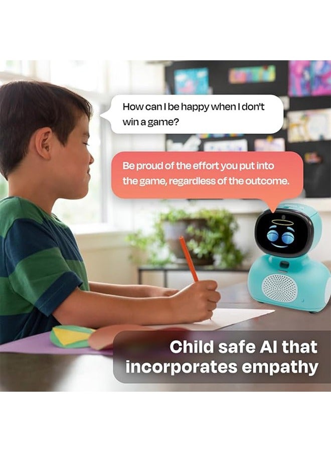 Mini With 30 Day Max: AI-Enhanced Intelligent Robot For Children Interactive Bot Equipped With Coding, A Wide Array Of Games Ideal Gift For Boys And Girls Of Ages 5-12 - Blue