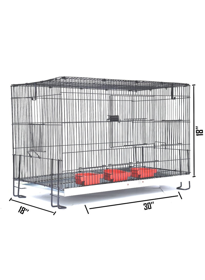 MBS Bird Cage  Spacious and Functional Retreat with Dual Breeding Box Option  45.72 x 76.2 x 45.72 cm