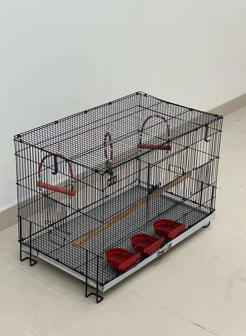 MBS Bird Cage  Spacious and Functional Retreat with Dual Breeding Box Option  45.72 x 76.2 x 45.72 cm