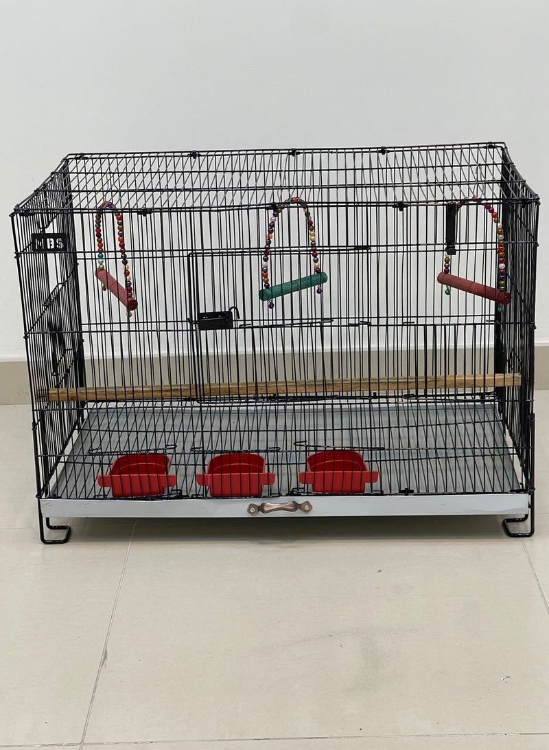 MBS Bird Cage  Spacious and Functional Retreat with Dual Breeding Box Option  45.72 x 76.2 x 45.72 cm