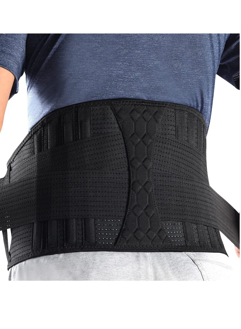 Lumbar Support Belt, Elastic Waist Belt Can Be Freely Adjusted Compression Lumbar Belt Breathable Elastic Movement Support Plate Relaxes the Muscles Easy to Take off and Wear Lumbar Protection (L)