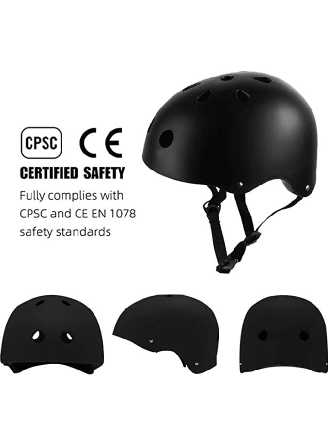 Helmet for Scooter Riders, Riding Accessories, Crash Helmet with Adjustment Knob and Chin Strap with Ventilation, for Bicycle, Skateboard, Scooter, for Adults and Children large Size